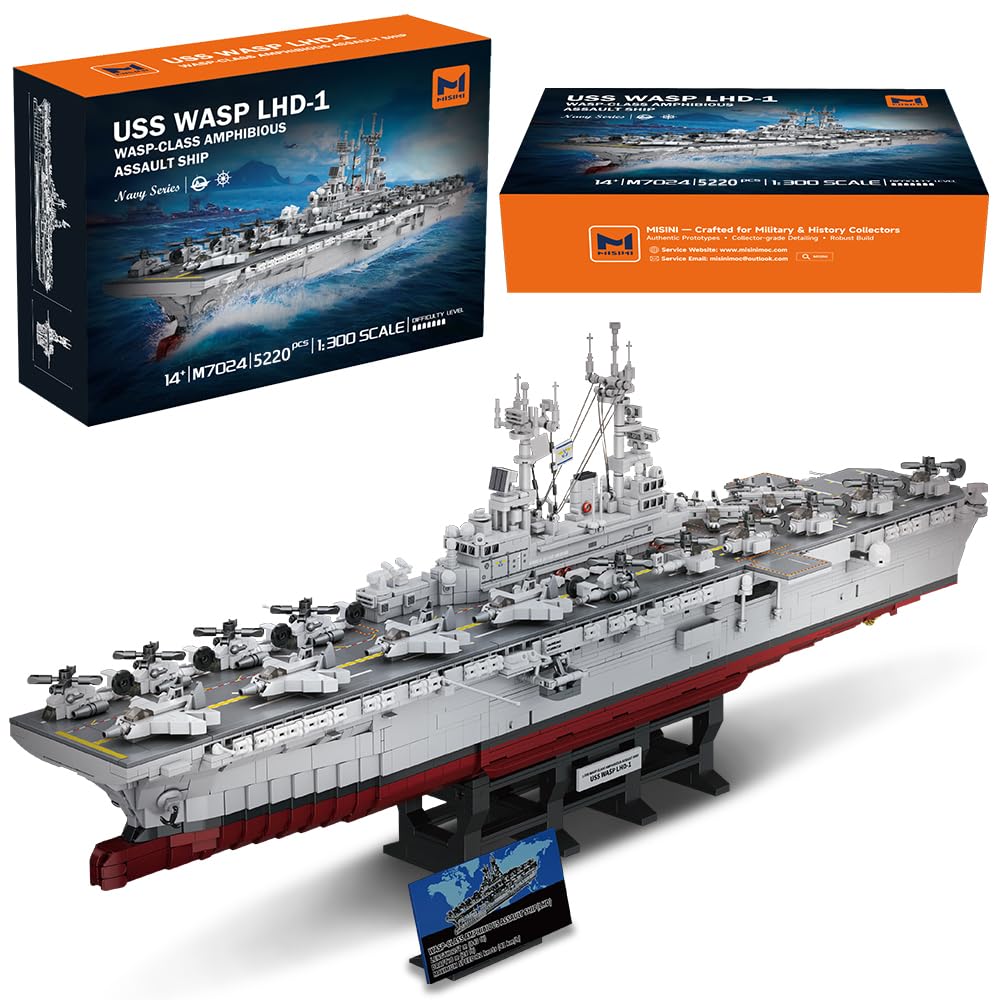 MISINI M7024 航空母艦 組み立てブロック 5220ピース 1/300スケール 米海軍 軍艦模型 戦艦 船 レゴ互換 知育玩具 プレゼント 大人向け レゴブロック MOC 趣味 コレクション 模型 組み立てキット|エンリルくらし館