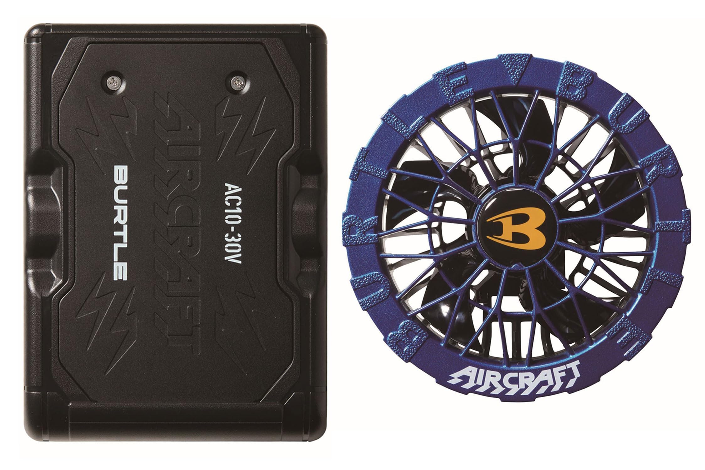 BURTLE バートル エアークラフト 2026年モデル 30Vバッテリー&ファンセット AC1078 AC10299 マットブラック×オーシャンブルー 空調作業服 電動ファン対応バッテリーセット|エンリルくらし館