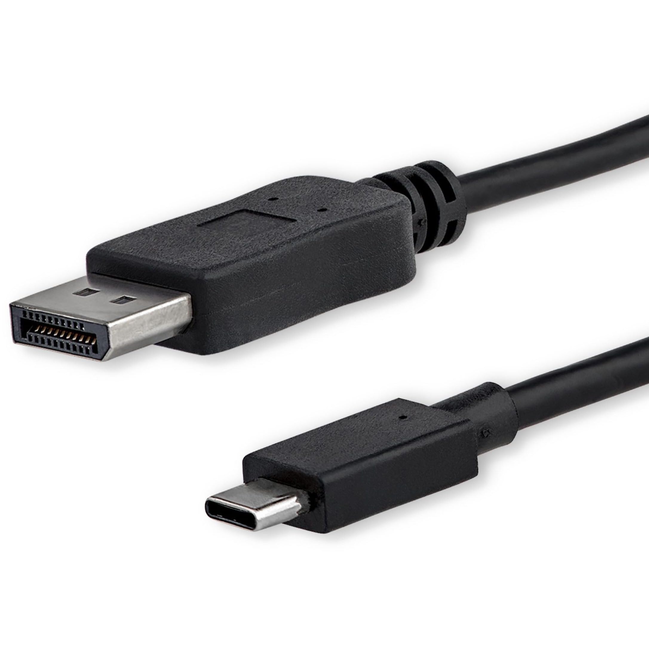 取り替えっこ有線テレビ USB-C DisplayPort 1.8m 4K 60サイクル 黒いこと 映像媒体アダプター一体型有線テレビ 雄-雄 か細い手合い 21.6Gbps帯域相応う HBR2 5.1chオーディオ HDCP 2.2 1.4相応う 挿し画最終生産物 吊りひも