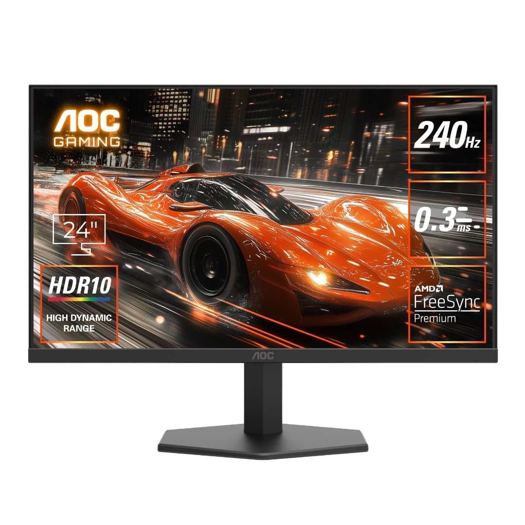 ゲーミングモニター 23.8in 盛りだくさん固定ディスク 240サイクル 返事をするす早さ0.3ms Fast IPSダイアログボックス HDMI DisplayPort ノングレア HDR10相応う VESA相応う Adaptive Sync AMD FreeSync Premium ゲーミングディスプレイ