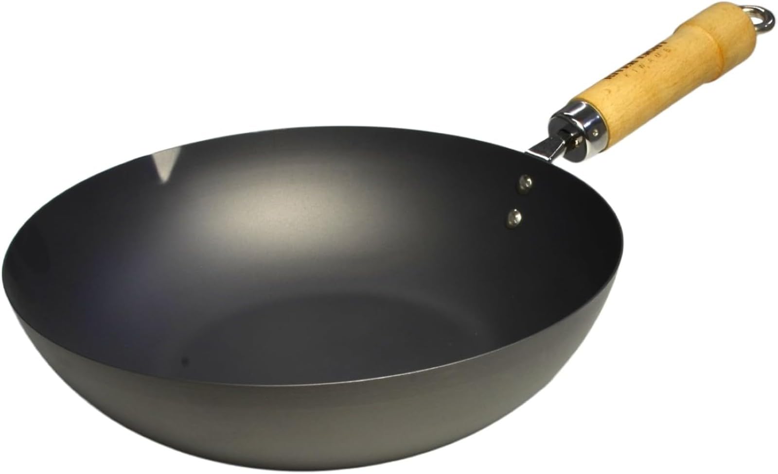 鉄フライパン 深型 炒め鍋 中華鍋 鉄製 膳立て物の具 御厨子所備品 窒化鉄 日本製 IH相応う 屁っ放り火相応う 33糎 1460g 冷間伸す鋼板 木手持ち部分