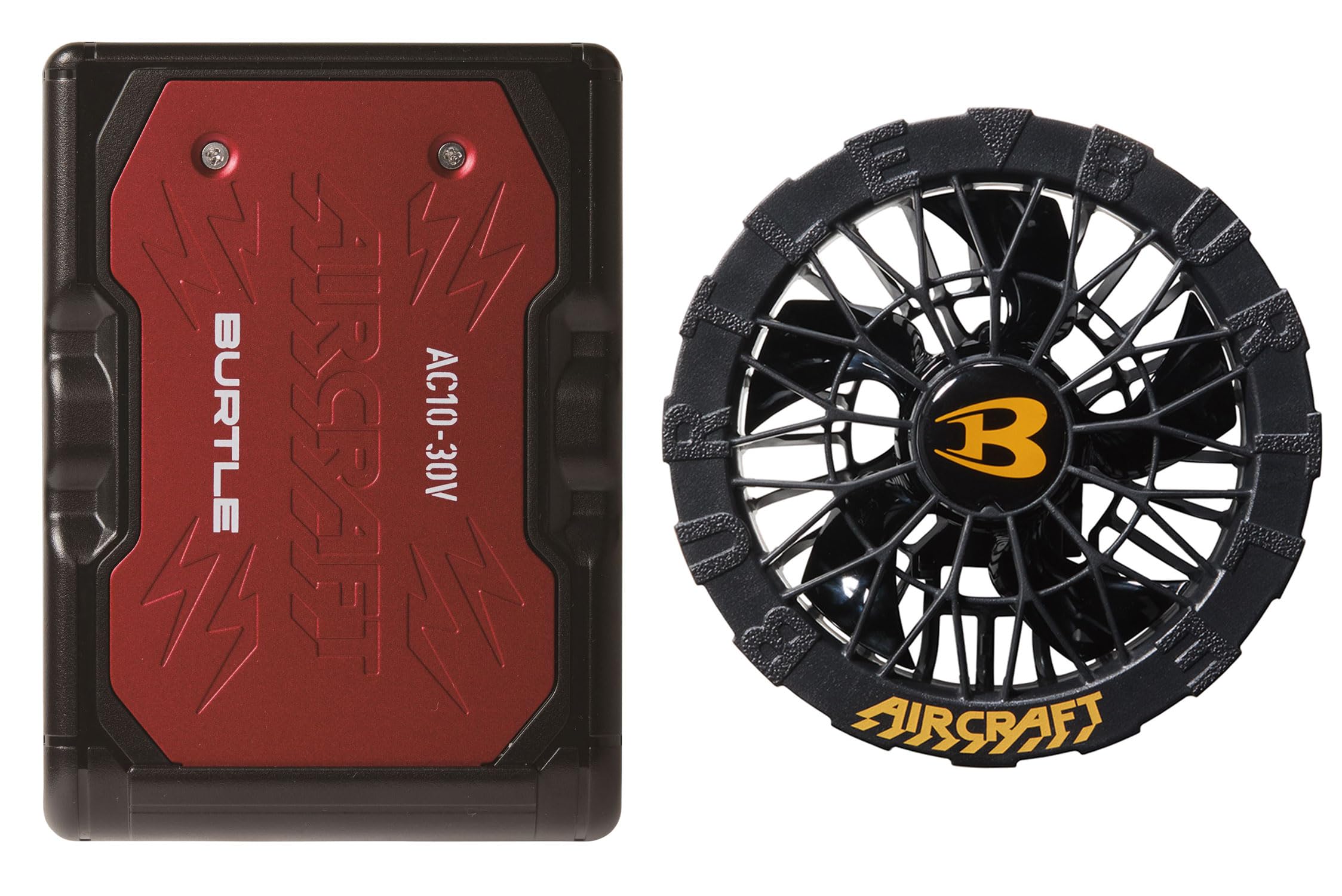 BURTLE バートル エアークラフト 2026年モデル 30V メタリックレッドバッテリー ブラックファンセット AC08-AC081 ファン付き作業服 空調服 ファン バッテリー セット プロ仕様 高出力｜エンリルくらし館
