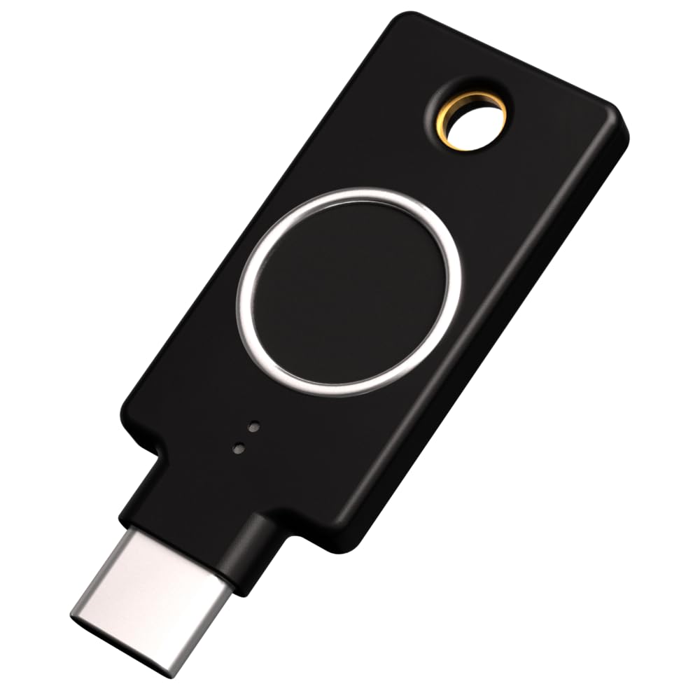 引き当て手当たり 指紋公許 USB Type-C FIDO2 U2F 多構成要素公許 雨合羽 防塵 耐衝撃 キーホルダー型