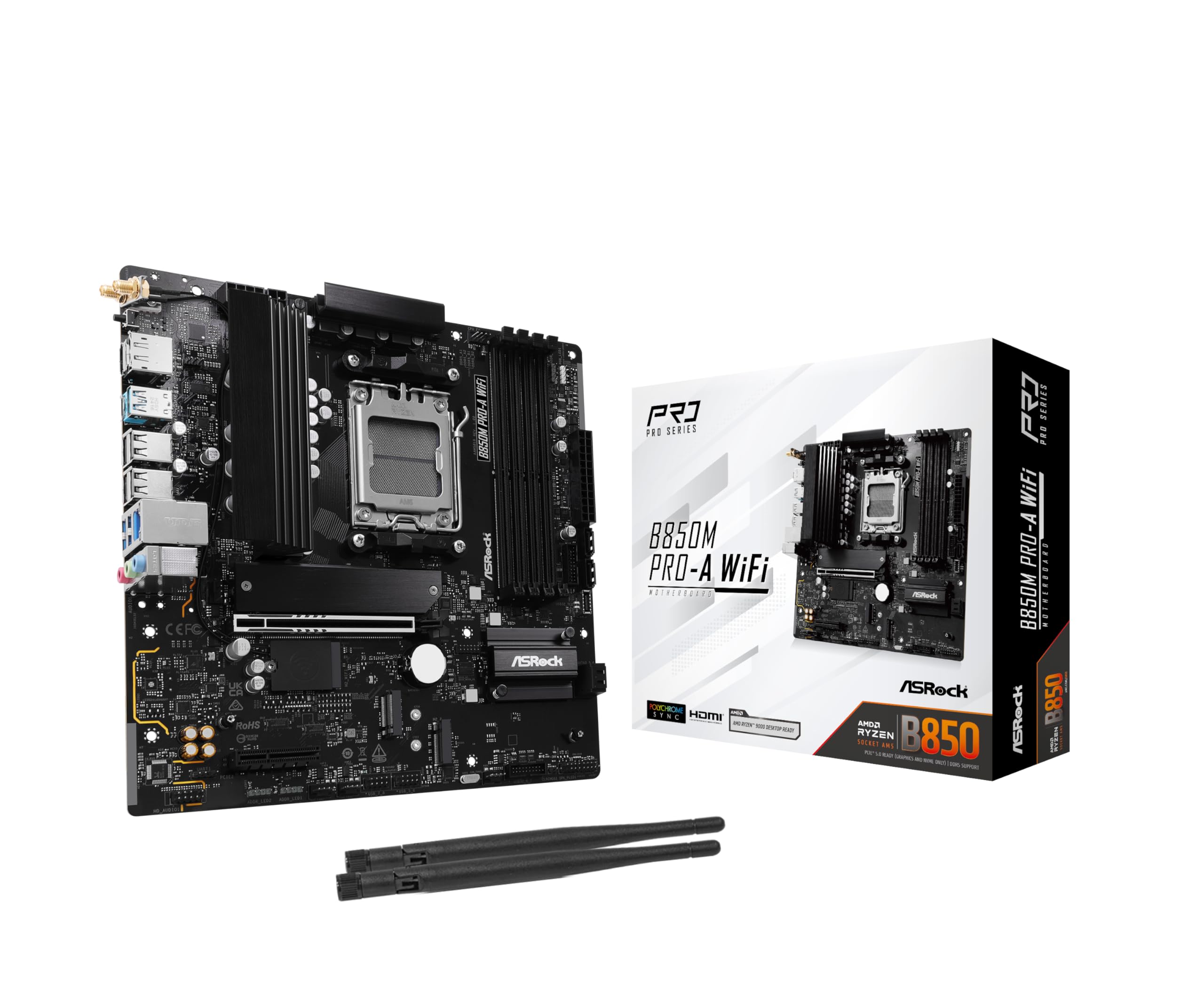 ASRock B850M Pro-A WiFi マザーボード Micro-ATX AMD B850チップセット搭載 DDR5対応 Wi-Fi 7搭載 MB6718|エンリルくらし館