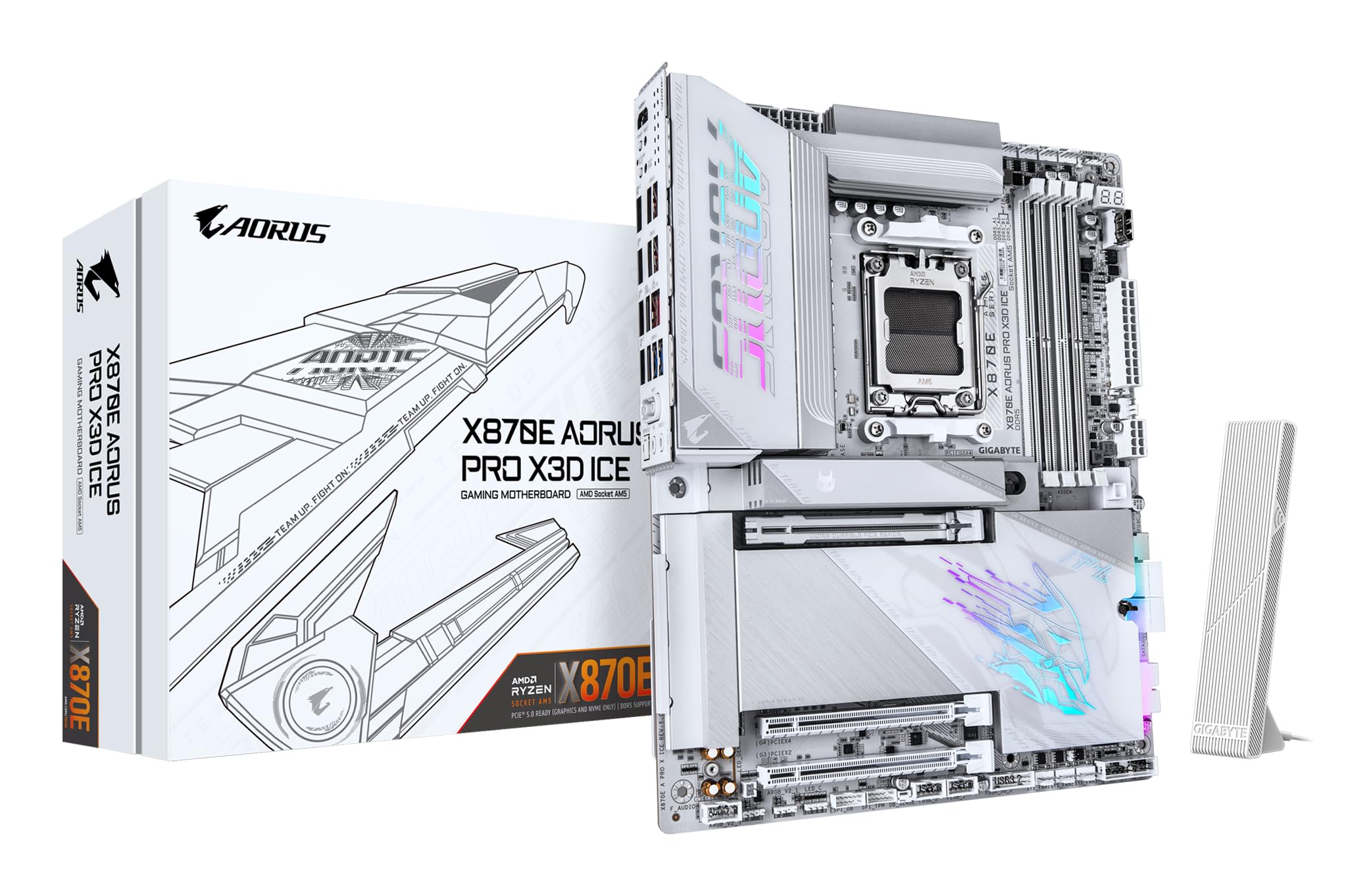 母ちゃんゲーム盤 ATX AMD X870E パソコン部分品 事務机とっ始め用 ホワイトカラー PCIe 5.0 M.2 USB4 5GbE ローカルエリアネットワーク Wi-Fi 7