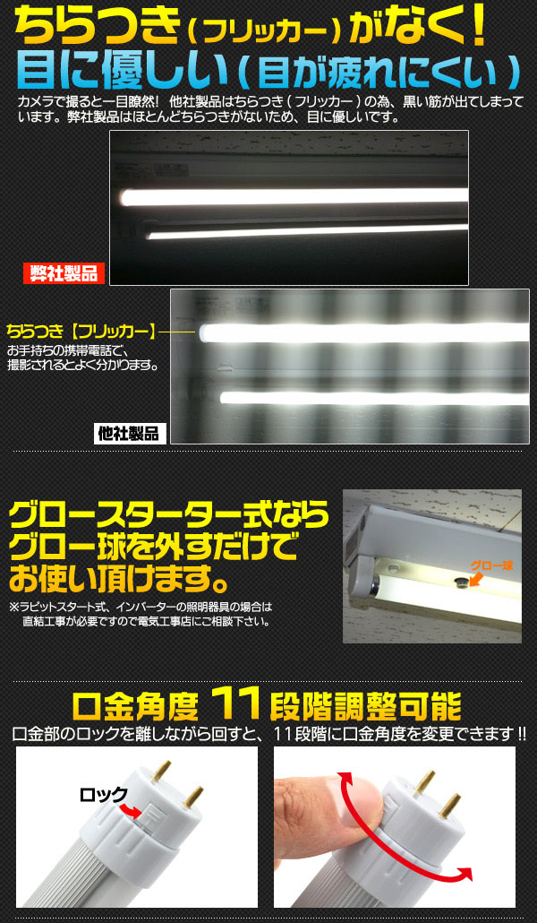 楽天市場 領収書発行可能 w 型 7w Led 蛍光灯 保証付 Led ライト ランプ 1万時間 保証 インバーター 式 なら 工事不要 省エネ 省電力 角度 調整 節税 経費節約 節電 円網堂