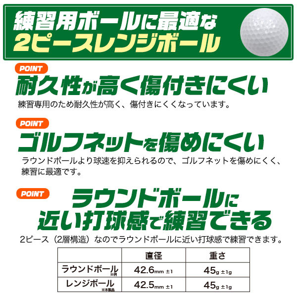 楽天市場 領収書発行可能 100球セット ゴルフ 練習用 ボール 2ピースレンジボール ゴルフ 練習 ボール レンジボール 飛距離 ゴルフ練習用 ボール ゴルフ練習器具 ボール ゴルフ レンジ ボール ゴルフボール 練習用 耐久性 円網堂