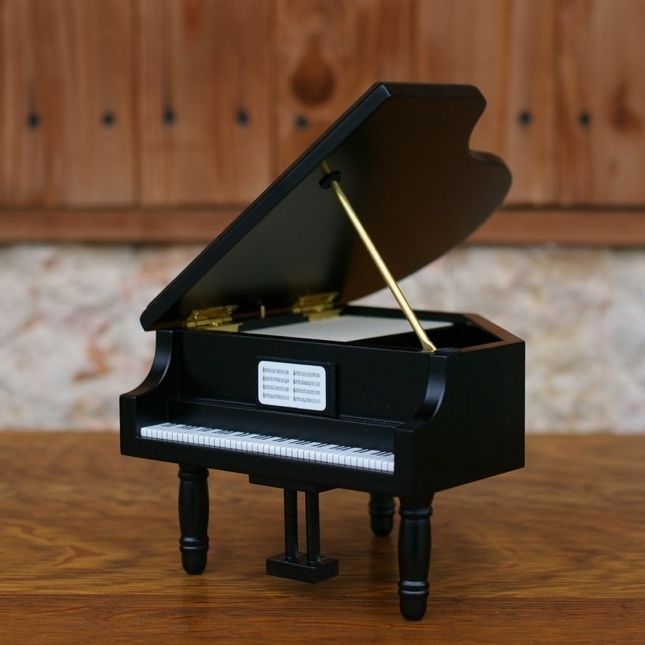 18弁オルゴール用 木製グランドピアノ型オルゴール 早い者勝ち 黒 最大15%OFFクーポン