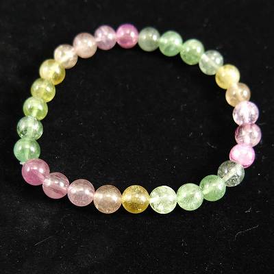 ミックスカラー トルマリン 6.5mm玉ブレスレット 12.45g|榎本通商