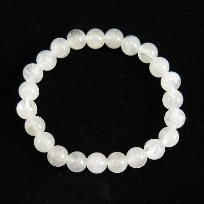 山梨県産 甲州乙女水晶 8mm玉ブレスレット 産地証明書付 16.94g