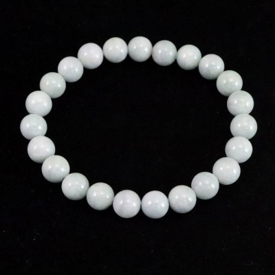 糸魚川翡翠 ヒスイ 白緑 3A 8mm玉ブレスレット 産地証明書付 23.5g｜榎本通商
