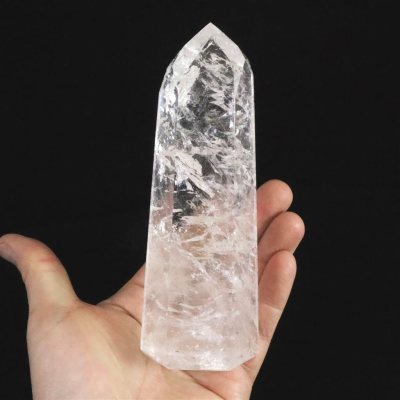 ブラジル産 レムリアンシード 143mm 水晶 磨きポイント レインボー 406g|榎本通商