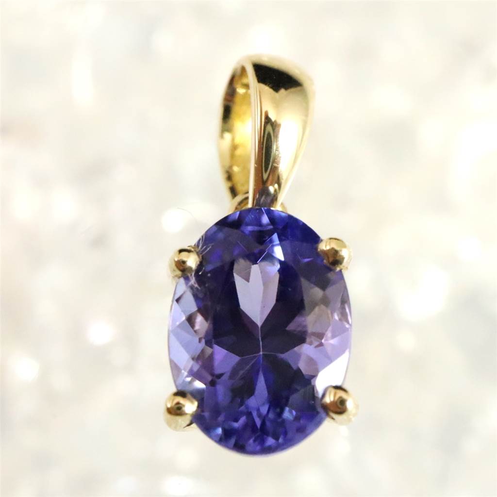 楽天市場】タンザナイト 10mm原石 ペンダントトップ K18YG 0.81g