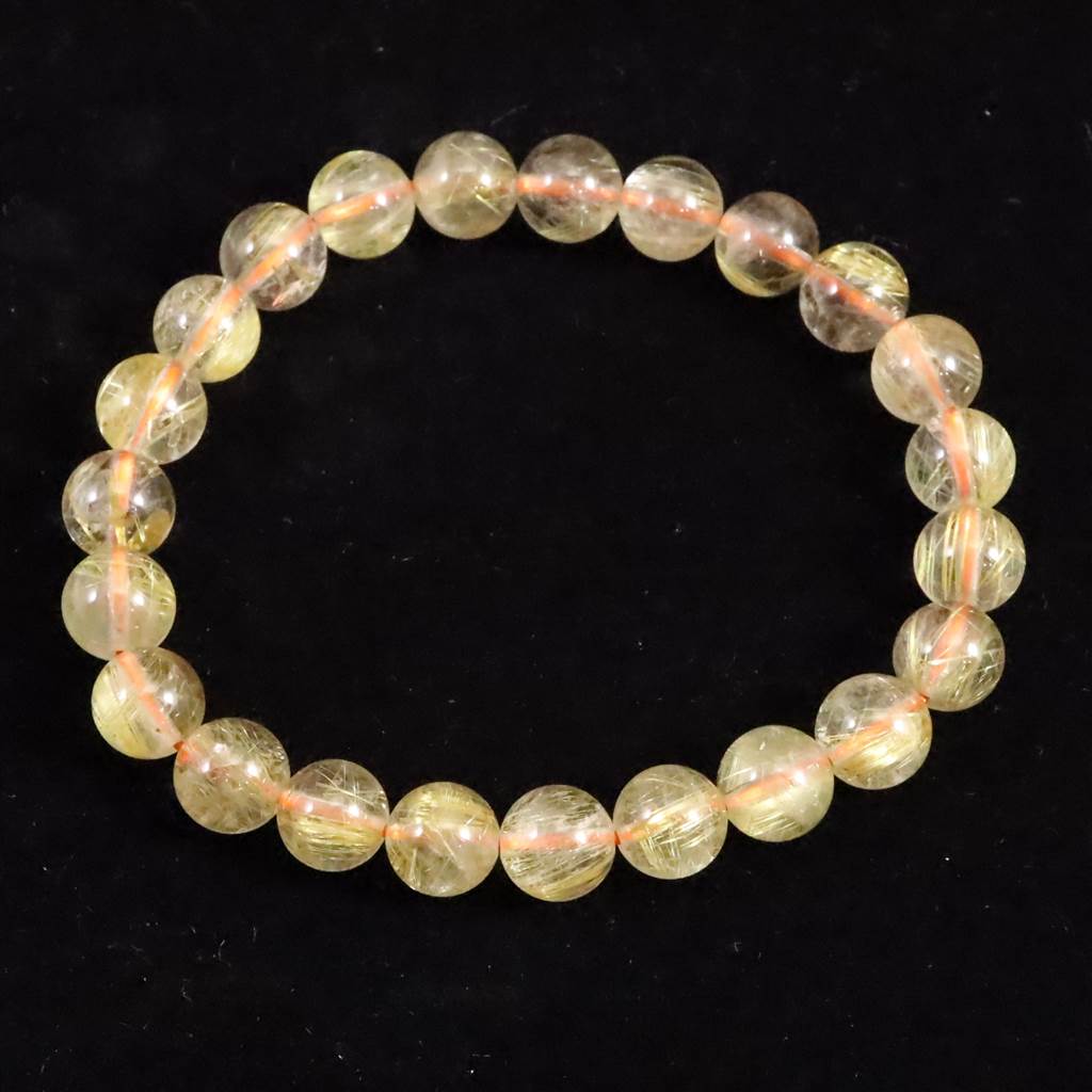 ルチル@em EX】11mm ゴールデンルチルクォーツブレスレット（ブラジル産