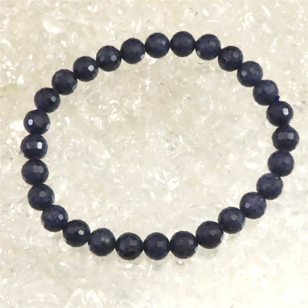 ミャンマー産 ブルー サファイア 6.5mm 128面カット ブレスレット 14.0g