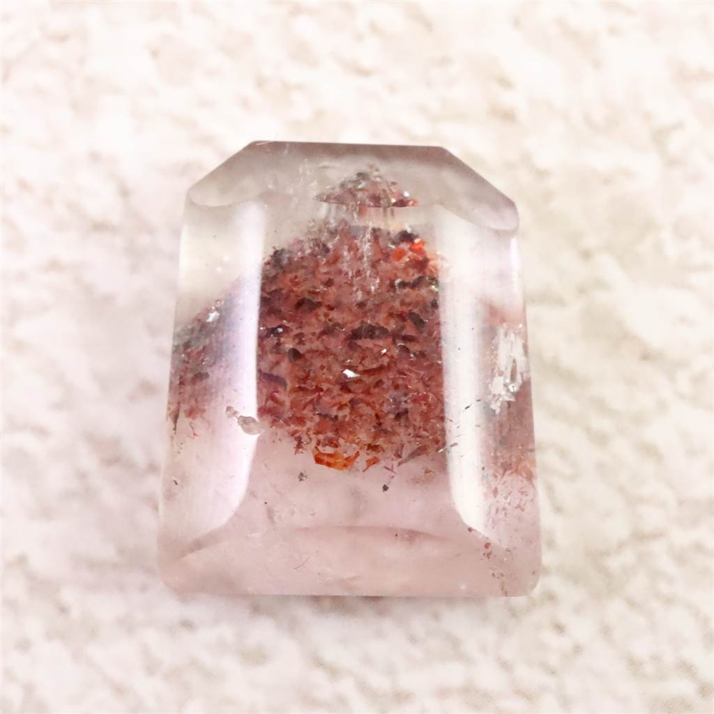 ストロベリークォーツ ファントム 5A 14X11mm ルース　7.78ct 9,648円