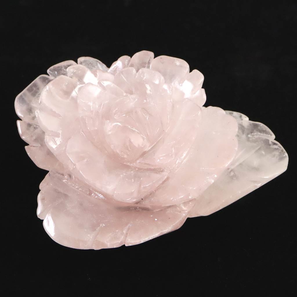 楽天市場】ローズクォーツ 薔薇彫り ピンク水晶 置物 天然石 薔薇彫り