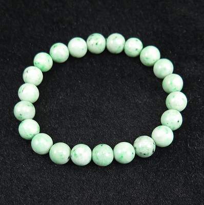 糸魚川翡翠 ヒスイ 薄緑 9ｍｍ玉ブレスレット AAA 証明書付 28.1g｜榎本通商