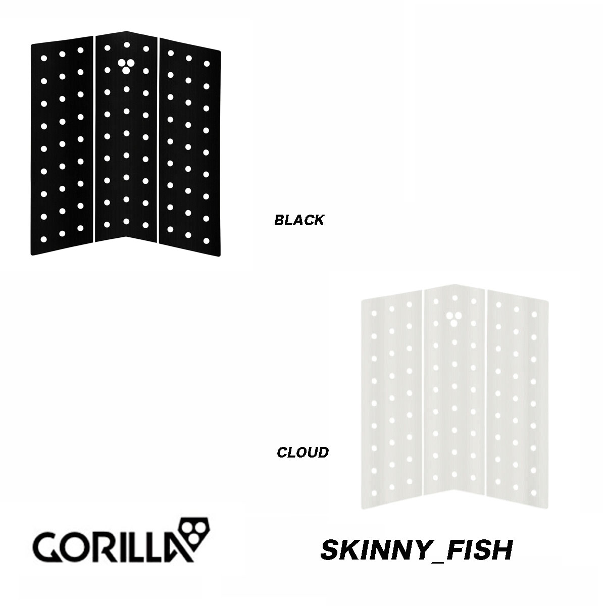 GORILLA GRIP（ゴリラグリップ）デッキパッド　SKINNYシリーズ　フロント用　MID 3ピース