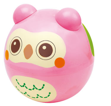 【送料込み】ローヤルToyroyal　おきあがり/フクロウのポロンちゃん/ピンク 昭和レトロ/癒し/やさしい音色
