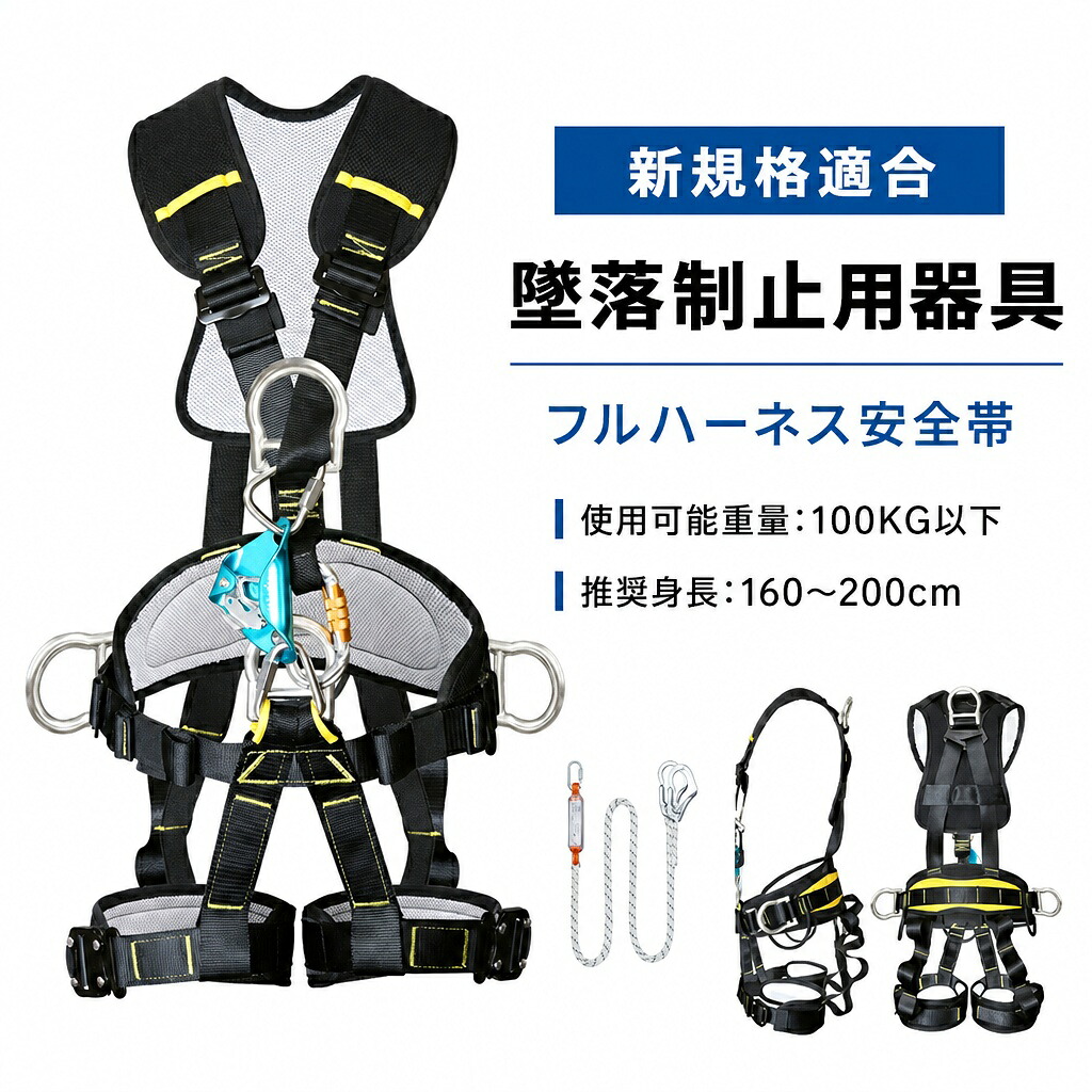 墜ちる取り締まり用物の具 安全性のある帯 新標準尺度其れ相応 フルハーネスセット 馬具型安全性のある帯 フルハーネス 幽客yd 書き割り ダブルランヤード付き添い人 馬具型安全性のあるとり備える 当て嵌める能力のある質量 体制保護すること 落っこちる押しとどめる 100kg 高さ安全性のあるやり方用 気工事 工事一こま TK-S