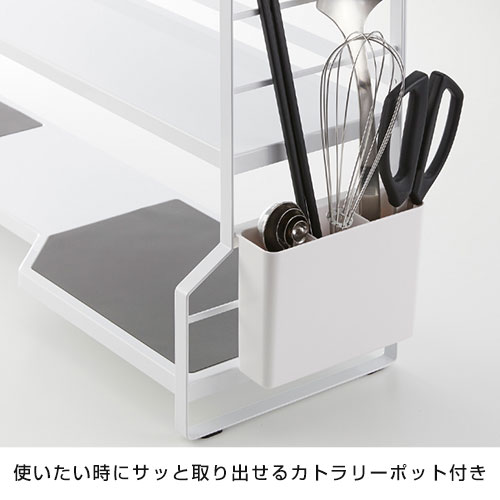 Tower タワー コンロ奥ラック タワー 隙間 オシャレキッチン用品 食器 調理器具 3段 ラック クーポン対象 キッチン小物を一括収納 一人 コンロ横 コンロ 電気 奥 ガスコンロ コンロ奥 コンロサイド Ihコンロ スリム 薄型 横型 調味料入れ 調味料 棚 キッチン 収納 収納