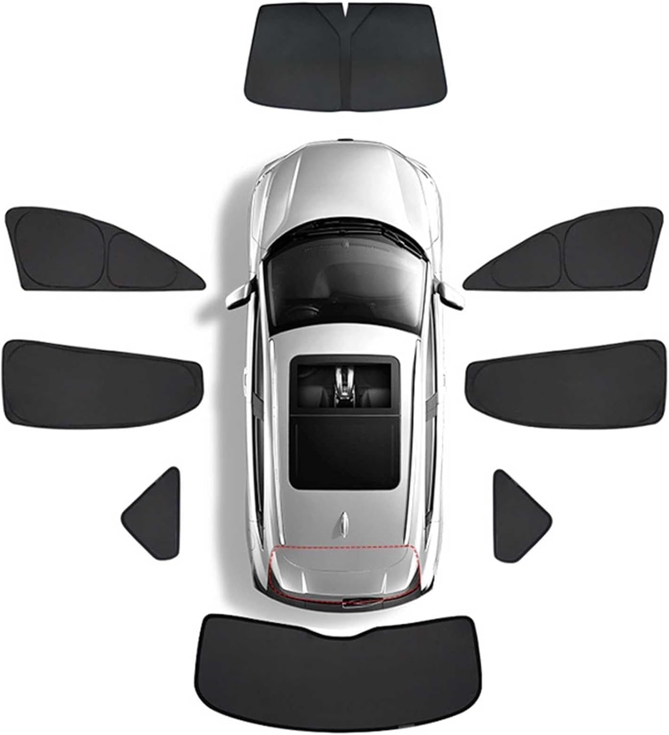 【ボルボXC40 専用】サンシェード全面 フルセット 車中泊 日除け 断熱 UVカット 専用アクセサリー車中泊 ブラックメッシュサンシェード 車種専用 プライバシー保護 暑さ対策 車用 仮眠 UVカット 盗難防止 日除け 取付簡単｜Enties