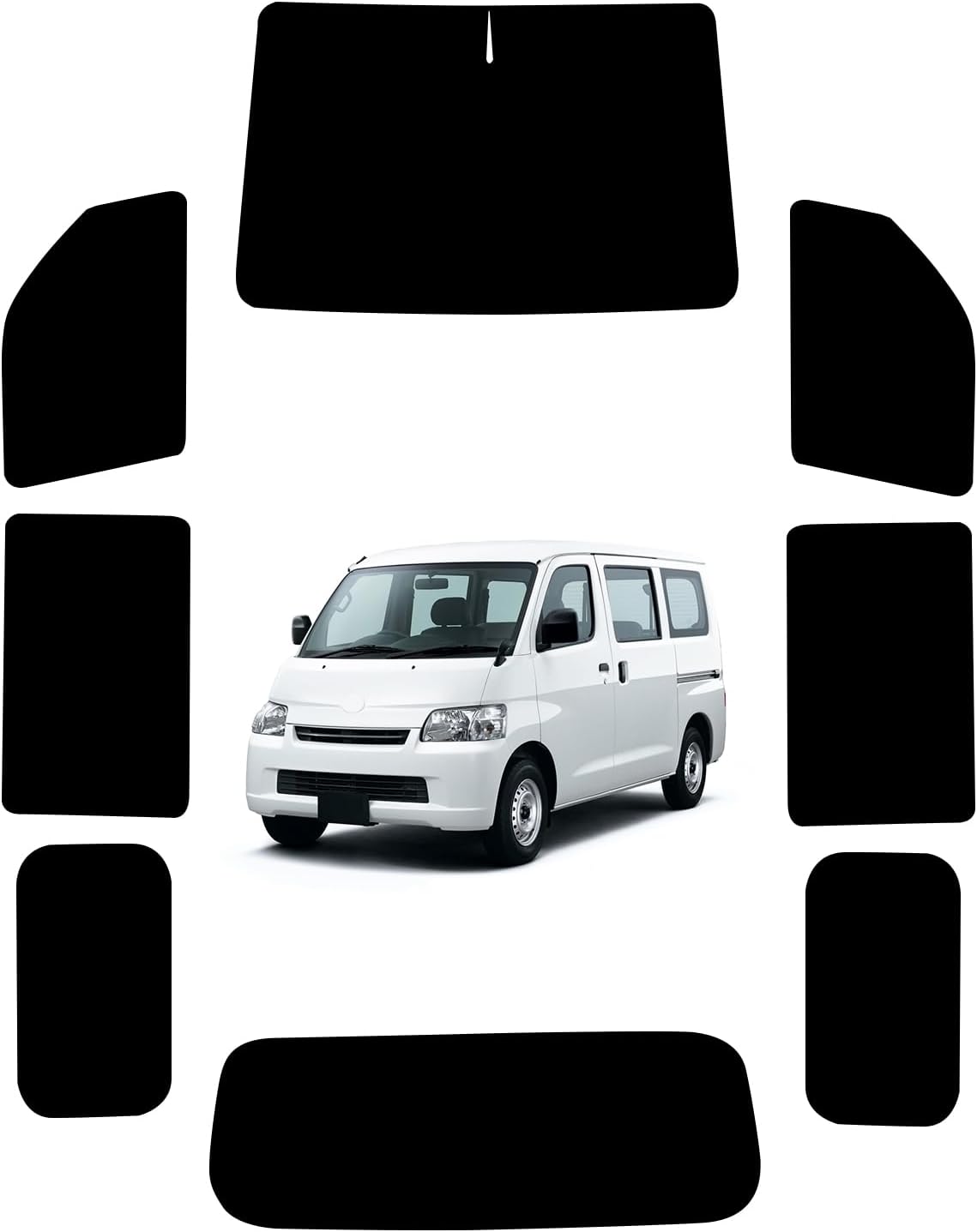 【トヨタ タウンエース S403M S413M 専用】サンシェード全面 フルセット 車中泊 日除け 断熱 UVカット 専用アクセサリー車中泊 ブラックメッシュサンシェード タウンエース S403M S413M 車種専用 プライバシー保護 暑さ対策 車用 仮眠 UVカット 盗難防止 日除け 取付簡単｜Enties