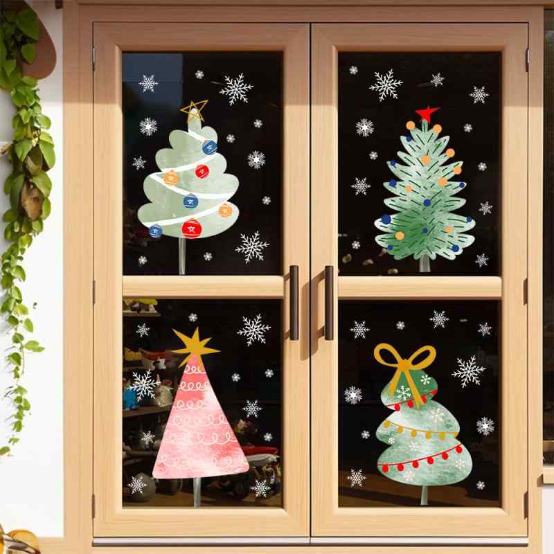 【百貨店SALE】窓飾りつけ クリスマス 静電ねばり着く ウォールステッカー 瑠璃 部屋の入り口 見せ物車窓 バス発着場 身寄り用 雪のたま物 ヨーロッパ樅 雨合羽 PVC 消印 飾りつけ 今めかしいな冬柄