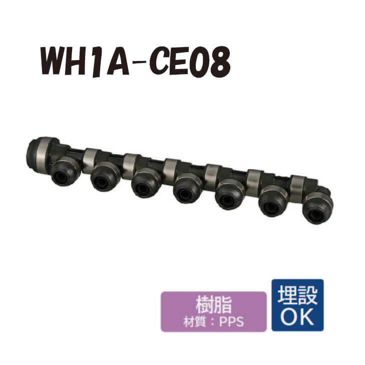 【樹脂製】 WH1A-CE08 回転ヘッダー IN側20A(PEX)×1口 OUT側13A(PEX・PB)×7口 ダブルロックジョイント ワンタッチ 継手 配管 オンダ製作所 ONDA