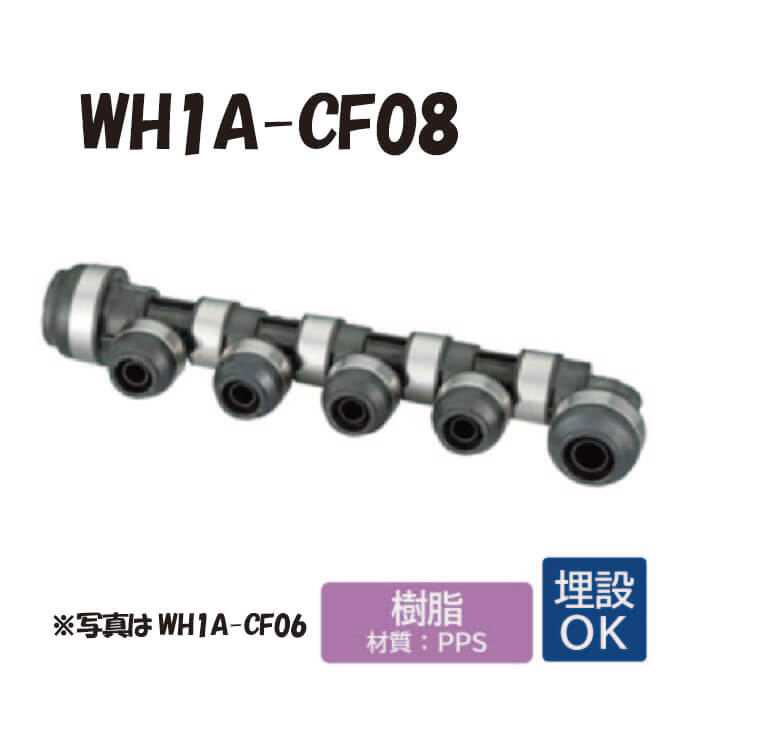 【樹脂製】 WH1A-CF08 CF型 回転ヘッダー IN20AxOUT16A・13A 20Ax1口 16Ax1口 13Ax6口 連結数x7 L\u003d380.5 ダブルロックジョイント ワンタッチ 継手 配管 オンダ製作所 ONDA
