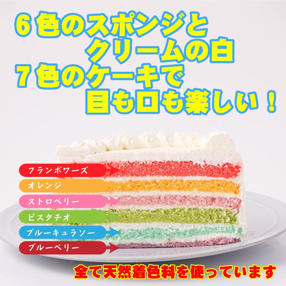 市場 写真プレート付きレインボーケーキ５号 ホール ホールケーキ レインボー ケーキ いちご 写真ケーキ 15cm かわいい 誕生日ケーキ 虹 バースデー