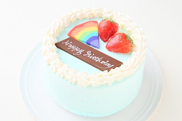 【楽天市場】パステルブルーのレインボーケーキ5号サイズ 誕生日ケーキ お誕生日ケーキ バースデー ケーキ ホールケーキ ホール いちご 大人