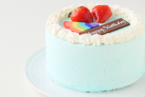 【楽天市場】パステルブルーのレインボーケーキ6号サイズ 誕生日ケーキ お誕生日ケーキ バースデー ケーキ ホールケーキ ホール いちご 大人