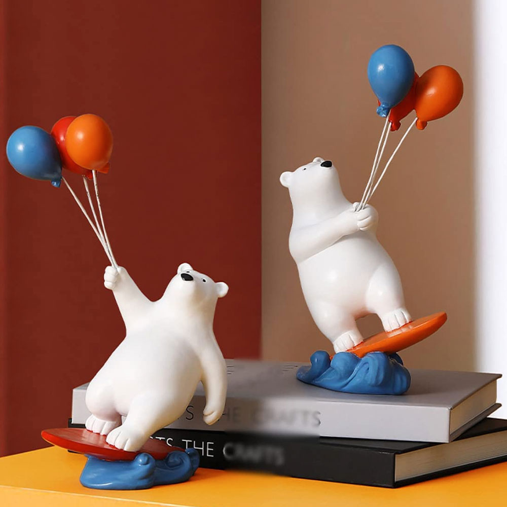 美品】ビンテージ 熊 白熊 陶器 置物 インテリア 工芸品 美術品 A1256