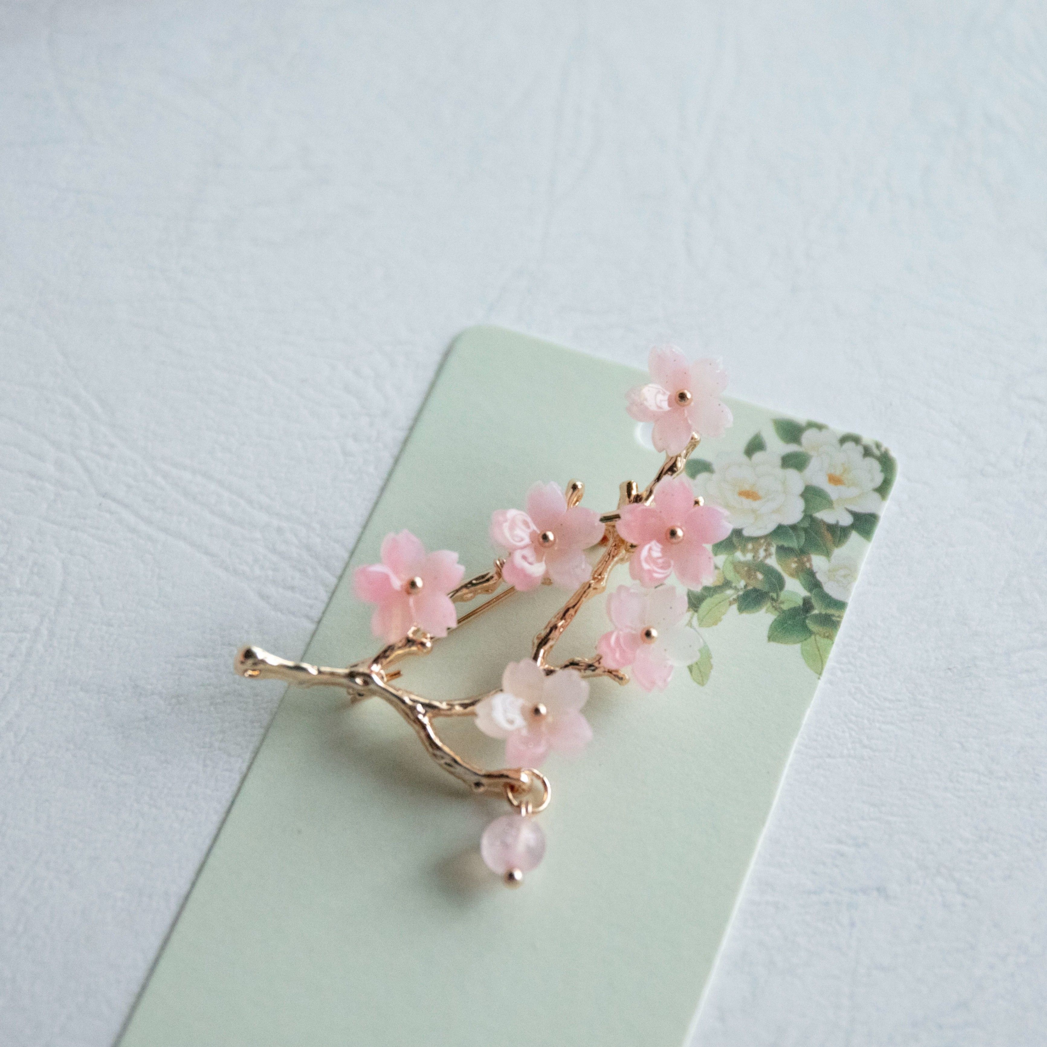 楽天市場】ハンドメイド 手作り ブローチ アクセサリー 桜のブローチ