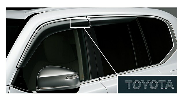 トヨタ純正 300系ランドクルーザー用RVワイド 純正サイドバイザーグレード: ZX ・ VX ・ AX 対応ディーラーオプション品雨除け ドアバイザー|enzo_produce