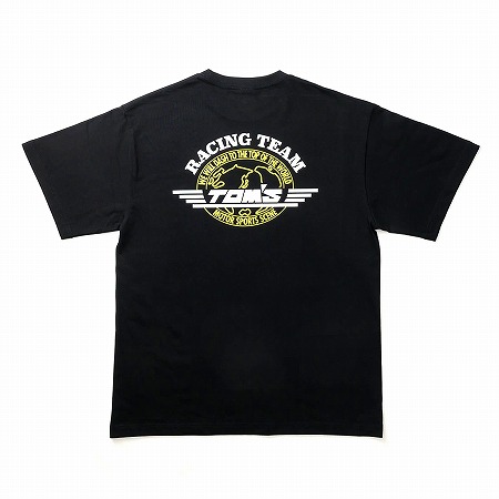 トムス グラフィックTシャツ ブラック 半袖 TOM'S ロゴ入り サイズ：XL 黒 ファッション TOM'S RACING TEAMロゴ