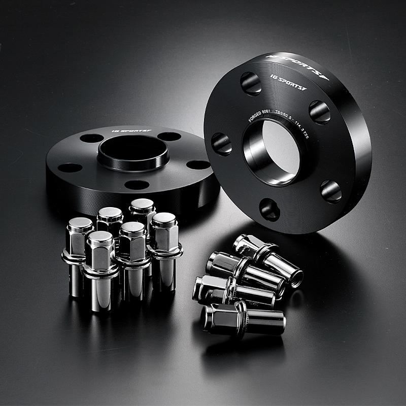 IG SPORTS トヨタ汎用 ワイドトレッドスペーサー 純正 アルミホイール専用 25mm 114.3 5穴 ハブ径60mm シルバーロングナット 10個セット IG1145256060LN