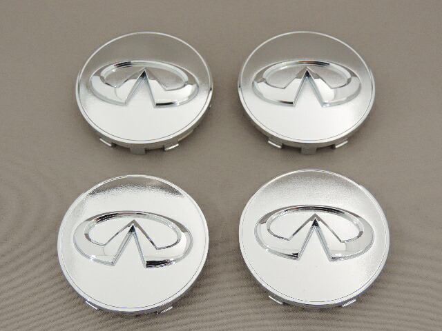 INFINITI インフィニティ純正センターキャップ4個セットNISSAN 純正交換センターキャップ メッキインフィニティマーク入り流用可能 63mm|enzo_produce