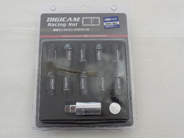 【送料無料】 DIGICAM デジキャン レーシングナット ブラック M12×1.5 45mm 20本セット AN6F4515BK-DC トヨタ エスティマ MCR30/40W ACR30/40W H12/1～H18/1