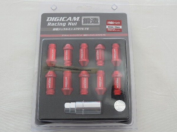 【送料無料】DIGICAM デジキャンレーシングナット レッドM12×1.25 45mm20本セットAN6F4512RE-DC ニッサン エクストレイル T31 T32 NT32 H22/7～画像