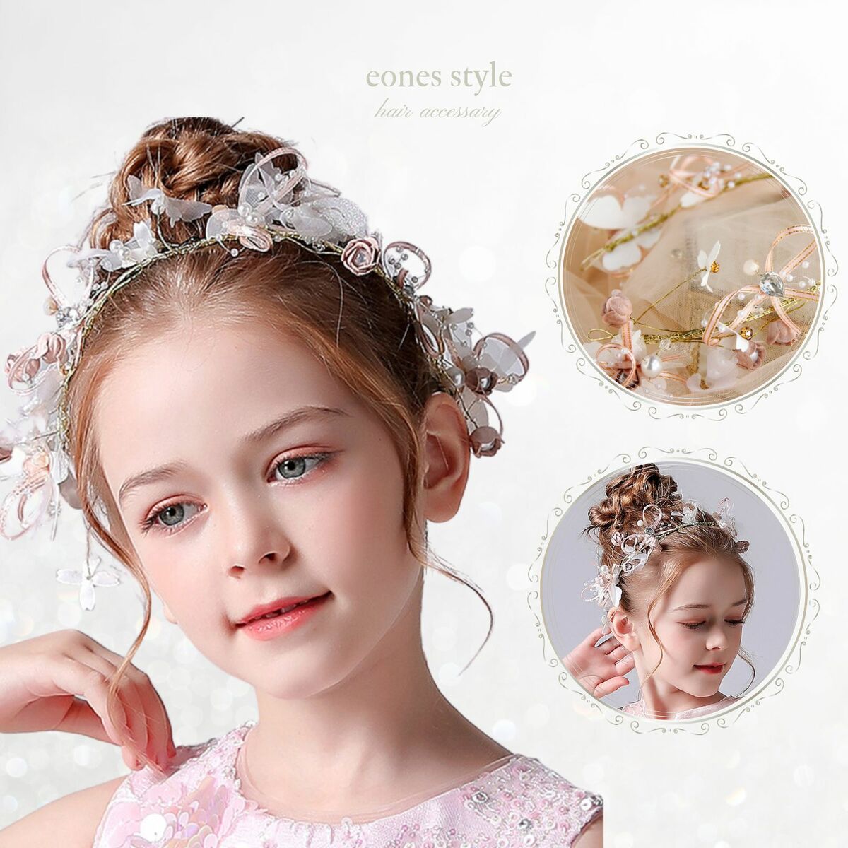 ヘアアクセサリー 髪飾り 子供 ハンドメイド 女の子 レディース 花 ピアノ 発表会 蝶々 ちょうちょ フラワー 手作り ホワイト リボン ピンク クリスタルビーズ ラインストーン パールビーズ ティアラ カチューシャ 結婚式 ブライダル ウエディング 写真撮影 ... handmade キッズアクセサリー5点セットᙏ̤̫͚ ♥︎︎∗︎*゜ ピンク 花 蝶々