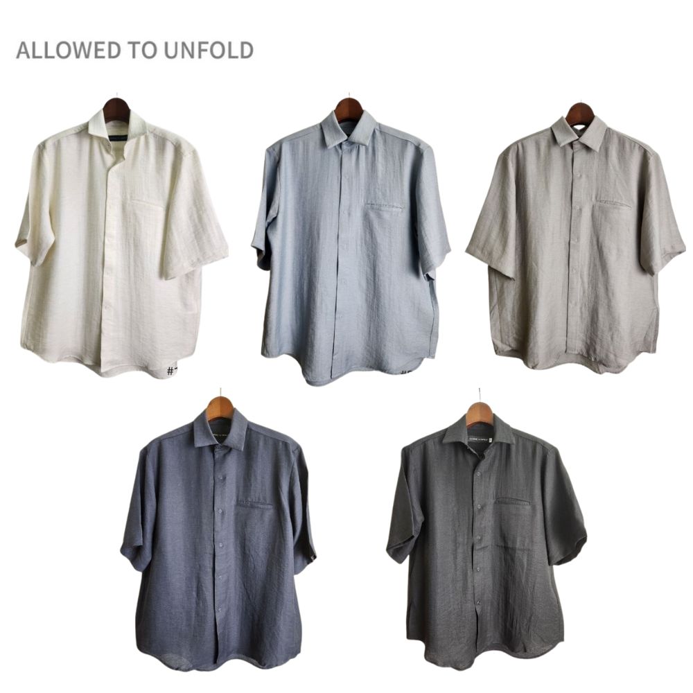 ALLOWED TO UNFOLD アロウドトゥアンフォールド メンズ NRL 半袖ドットボタンシャツ 半袖シャツ