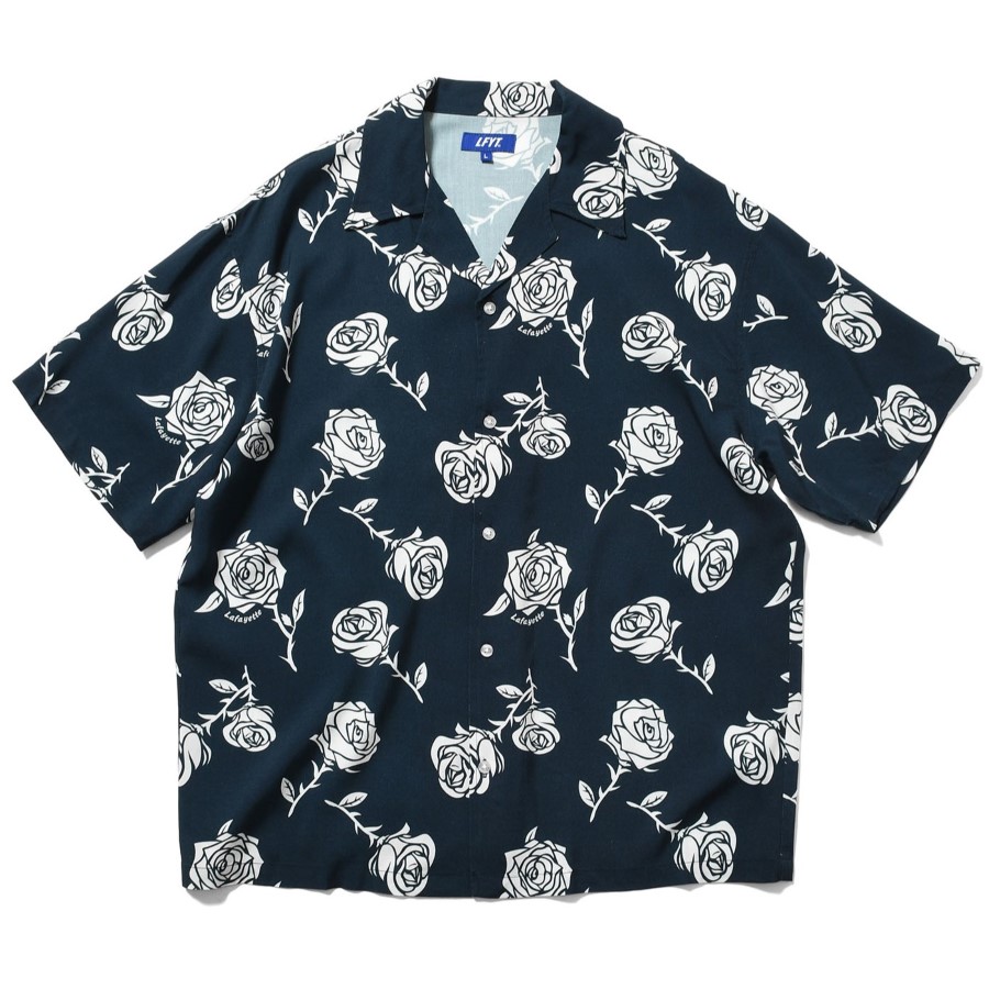 ラファイエット LFYT LAFAYETTE 半袖  プルオーバー 開けっ広げ色つや アロハ  米国海軍 SKATE 滑る LS260207