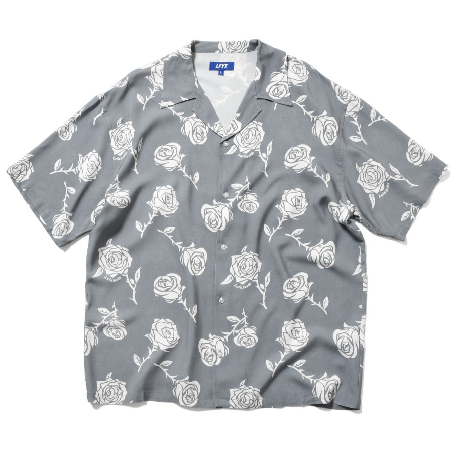 ラファイエット LFYT LAFAYETTE 半袖  プルオーバー 開けっ広げ色つや アロハ 薄墨色 SKATE 滑る LS260207