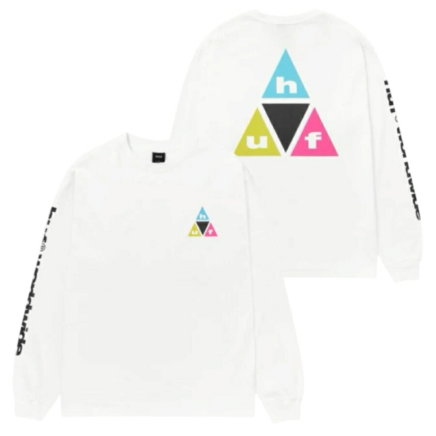 ハフ HUF 長袖 Tシャツ 白 WHITE SKATE スケート STREET ストリート アメリカブランド