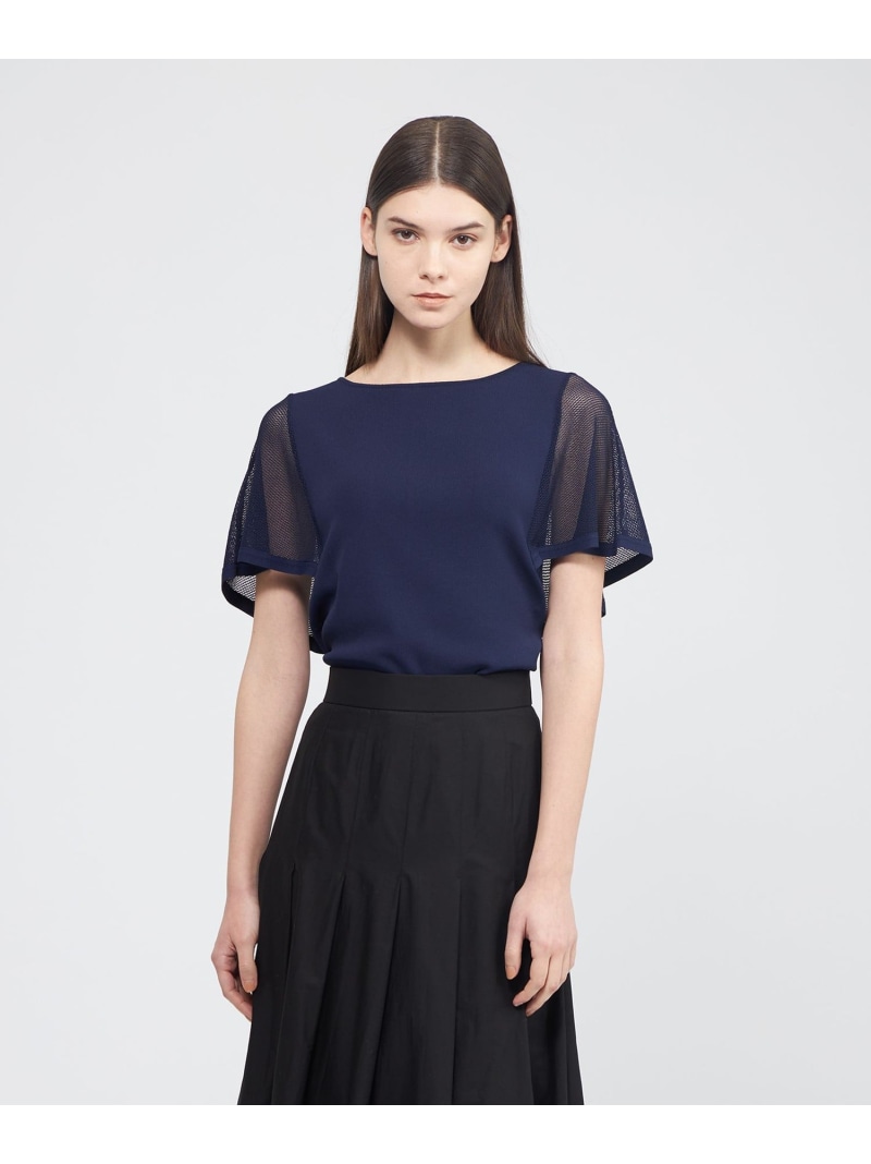 【SALE／21%OFF】メッシュレイヤード 2WAYニットプルオーバー EPOCA エポカ トップス ニット ホワイト ブルー【RBA_E】【送料無料】[ Fashion]