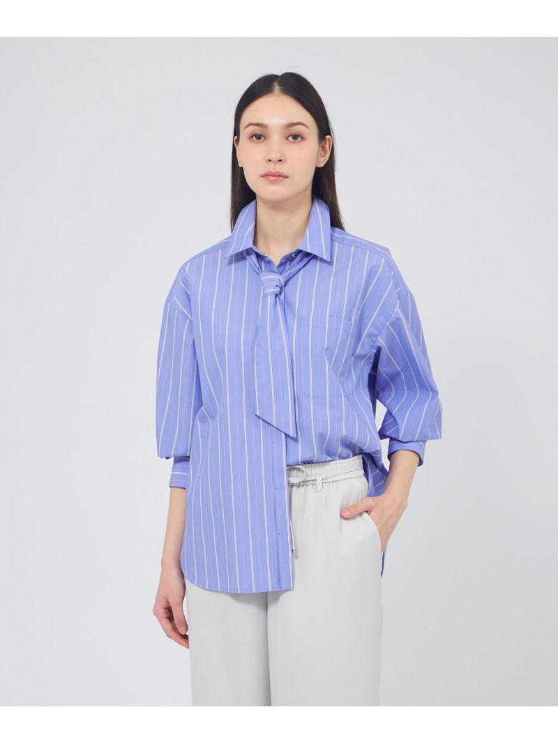 カラーコットンストライプシャツ EPOCA エポカ トップス シャツ・ブラウス ブルー グリーン【送料無料】[ Fashion]