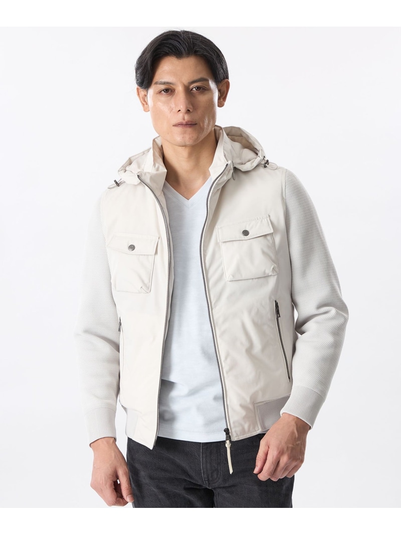 【SALE／29%OFF】ポリエステルツイルコンビブルゾン EPOCA UOMO エポカ ジャケット・アウター ダウンジャケット・ダウンベスト ホワイト ブラック グレー【RBA_E】【送料無料】[ Fashion]｜EPOCA
